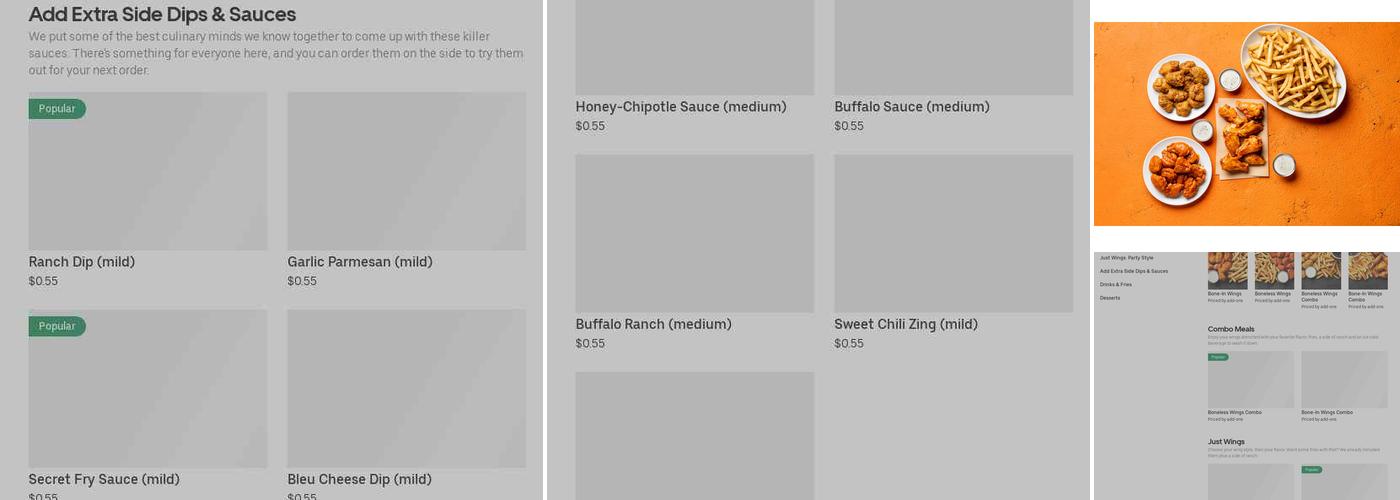 It's Just Wings Menu