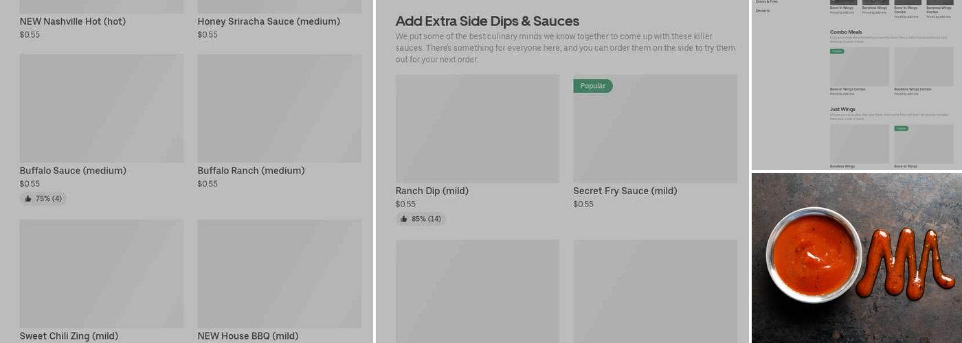 It's Just Wings Menu