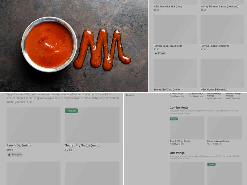 It's Just Wings Menu