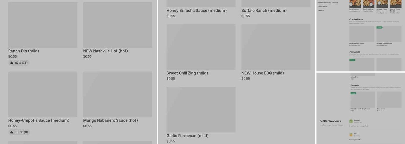 It's Just Wings Menu