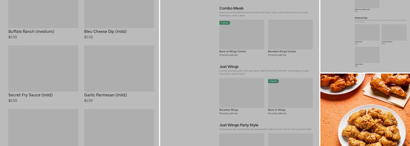 It's Just Wings Menu