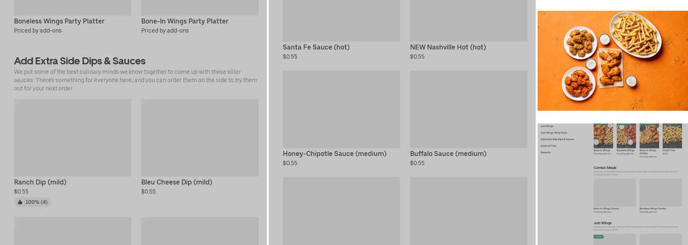 It's Just Wings Menu