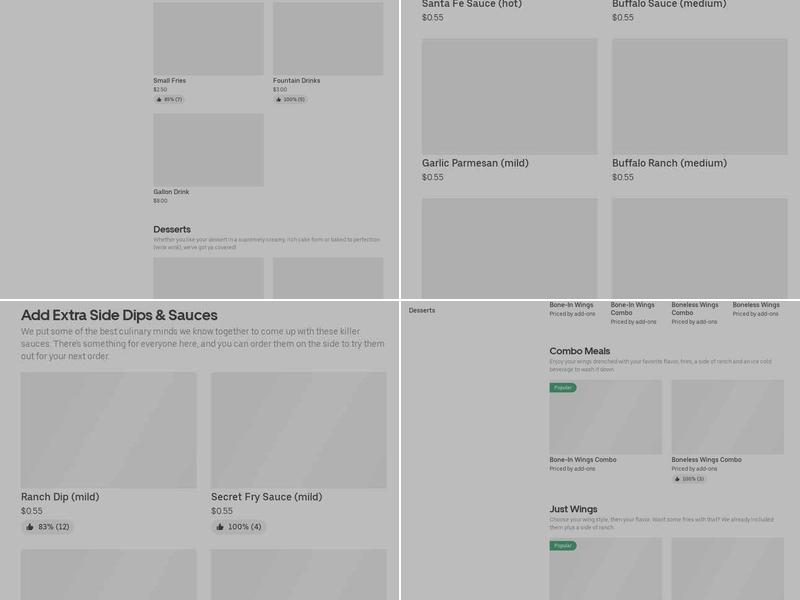 It's Just Wings Menu