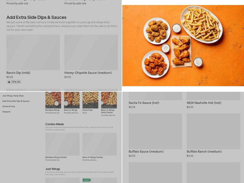 It's Just Wings Menu