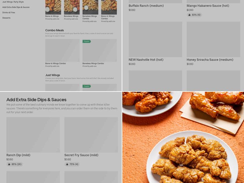 It's Just Wings Menu