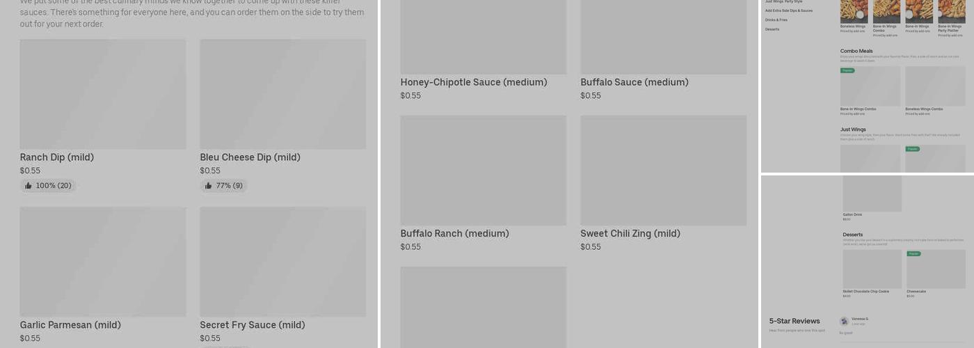 It's Just Wings Menu