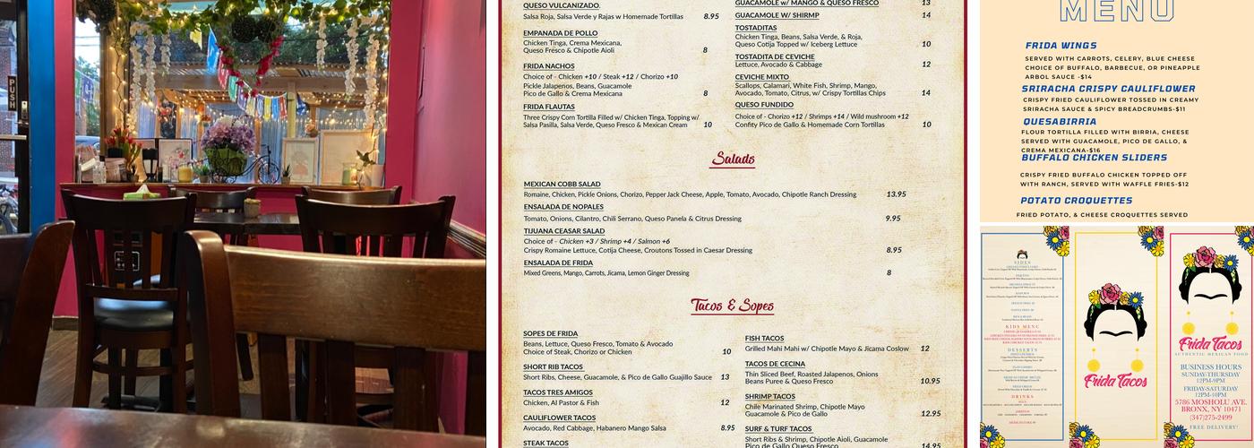 Frida Tacos Menu