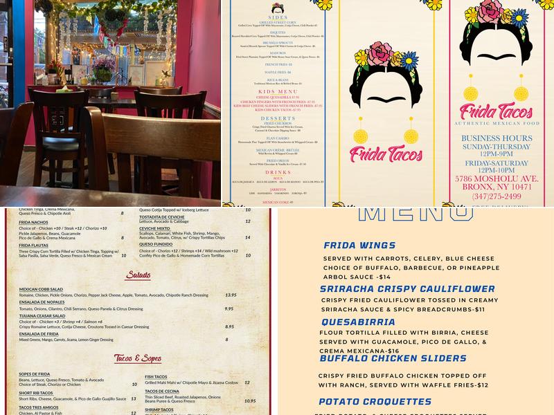 Frida Tacos Menu