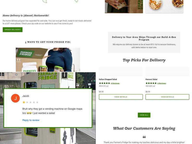 Farmer's Fridge Menu