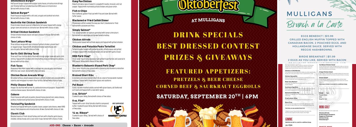 Mulligans - Members Only Menu