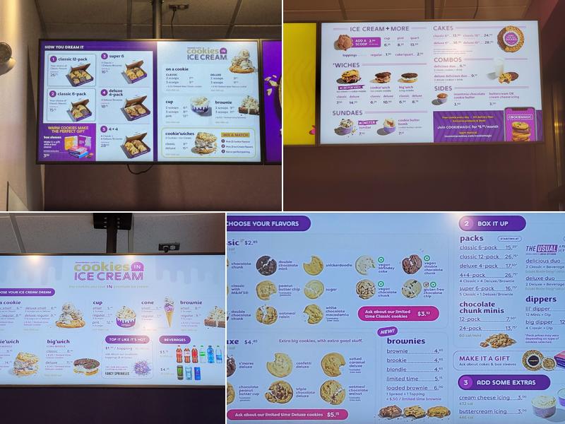 Insomnia Cookies Menu