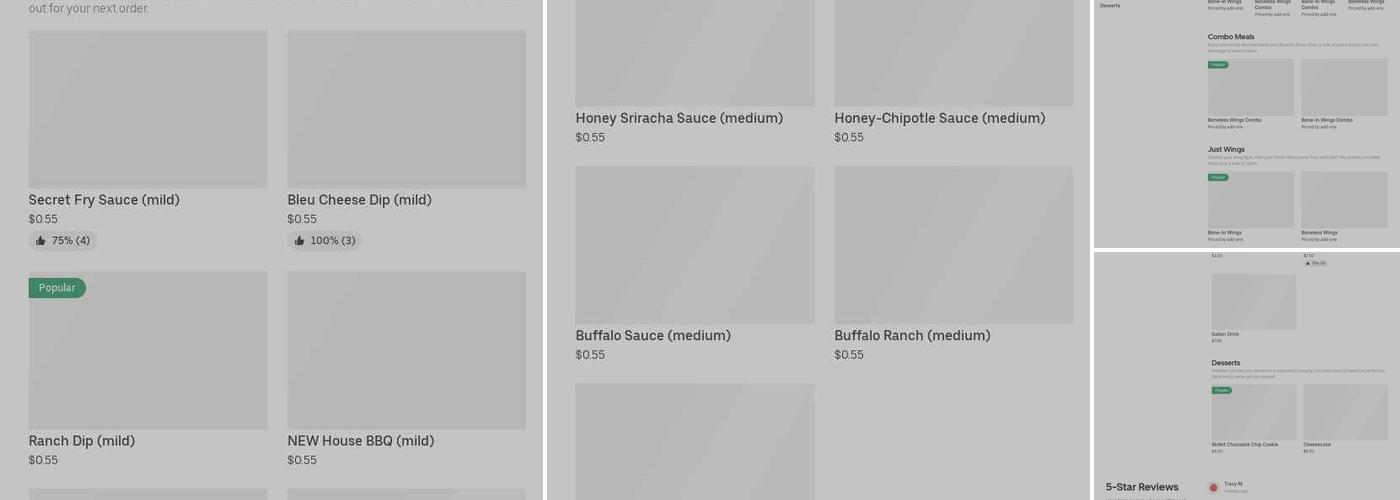 It's Just Wings Menu