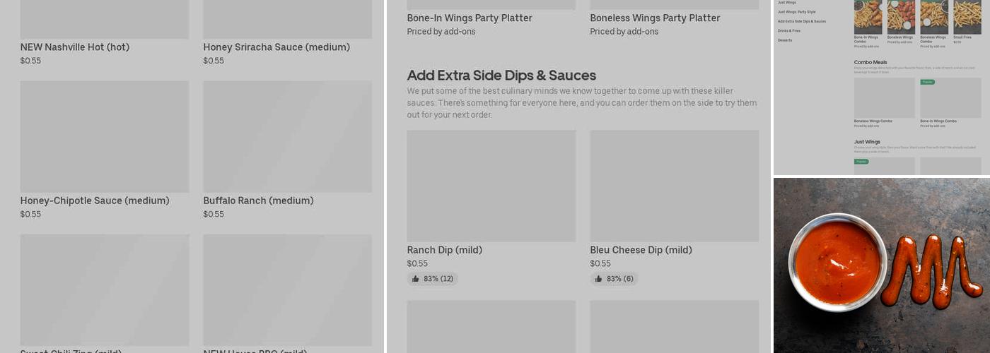 It's Just Wings Menu