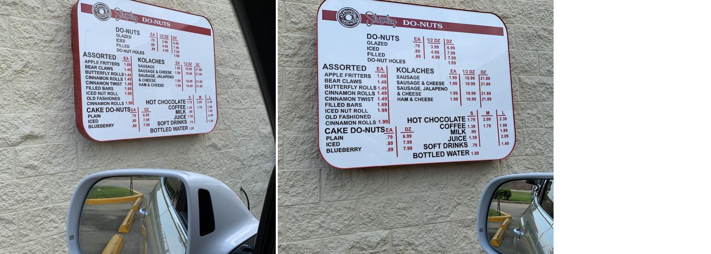 Shipley Do-Nuts Menu