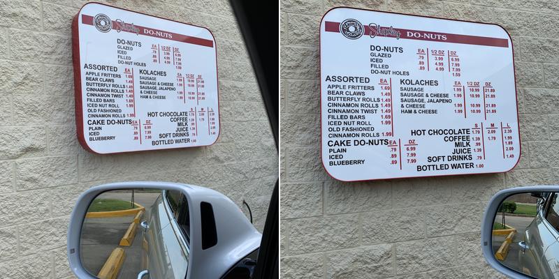 Shipley Do-Nuts Menu