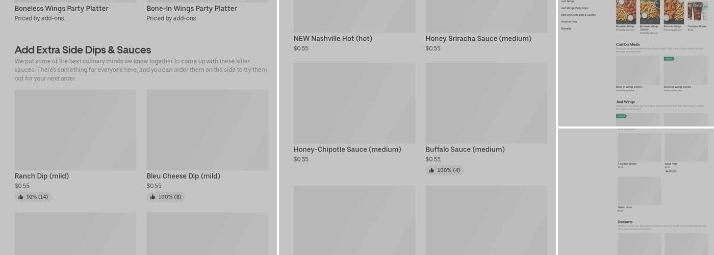 It's Just Wings Menu