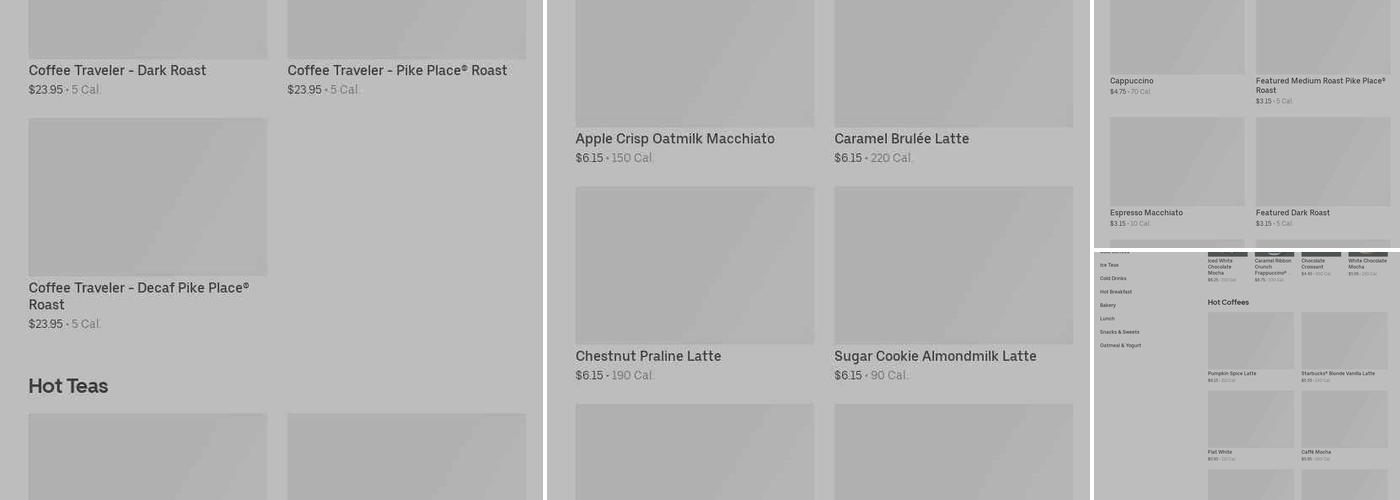Starbucks Coffee Company Menu