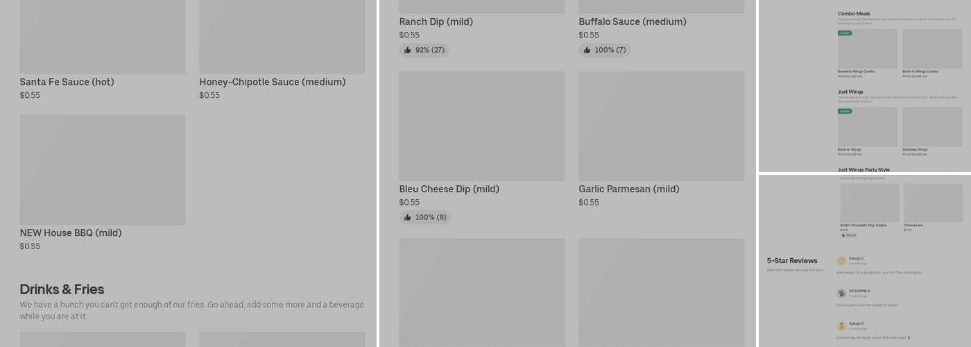 It's Just Wings Menu