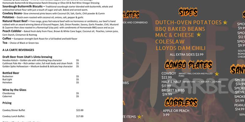 Chuckwagon Cookouts Menu