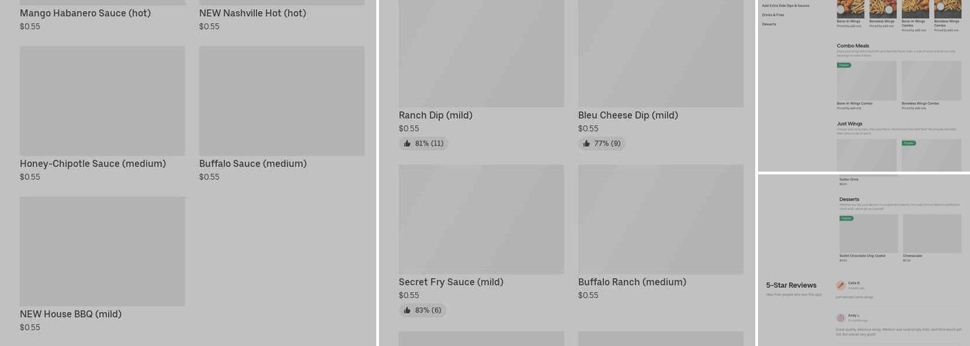 It's Just Wings Menu