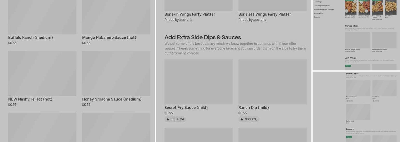 It's Just Wings Menu