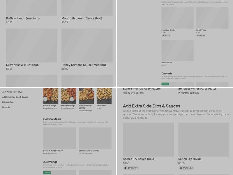 It's Just Wings Menu