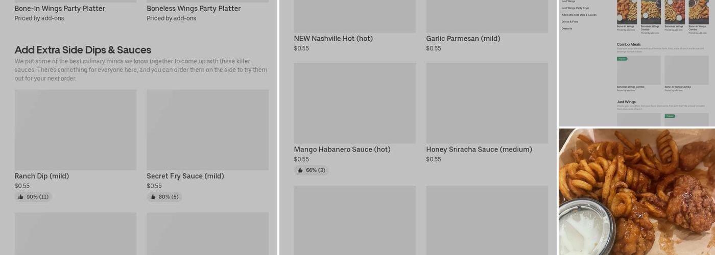 It's Just Wings Menu