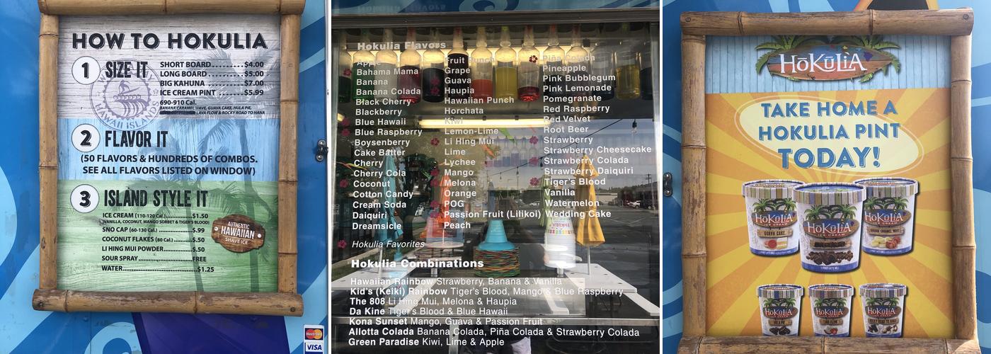 Hokulia Shave Ice West Jordan Menu