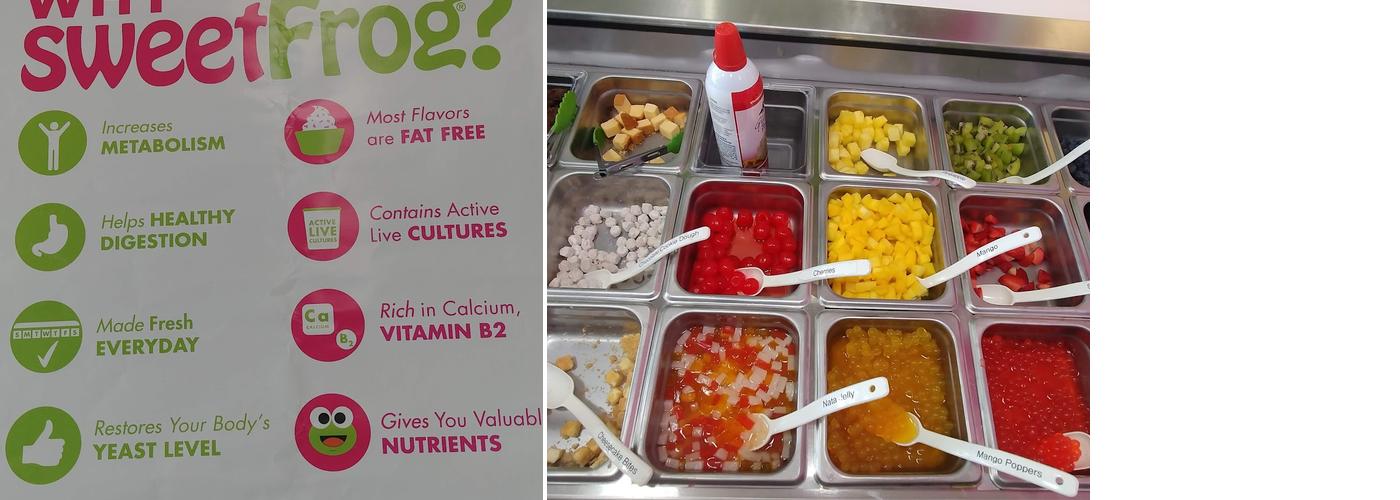 sweetFrog Premium Frozen Yogurt Menu