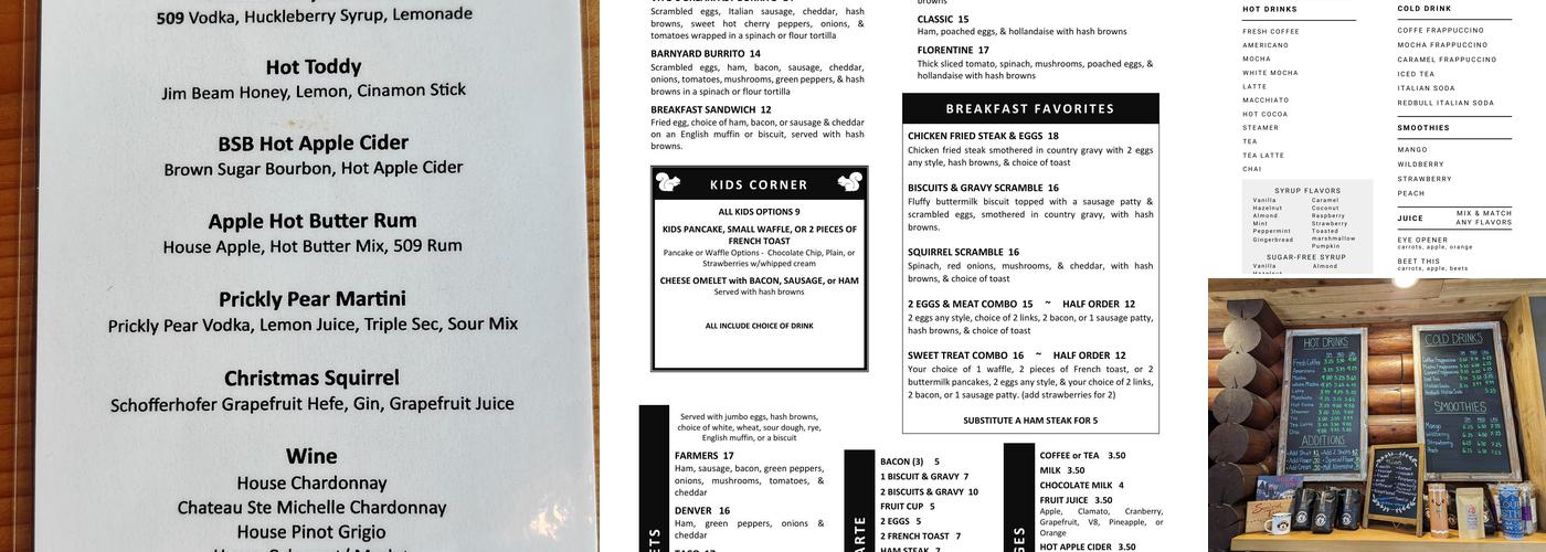 Leavenworth Cafe Roasters Menu