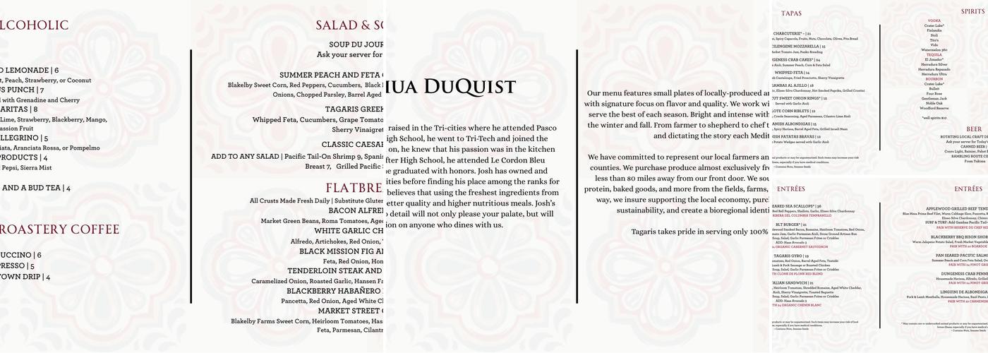 Taverna Tagaris Menu