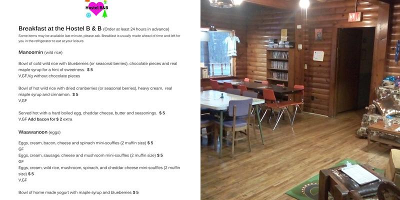 The Hostel B&B Menu