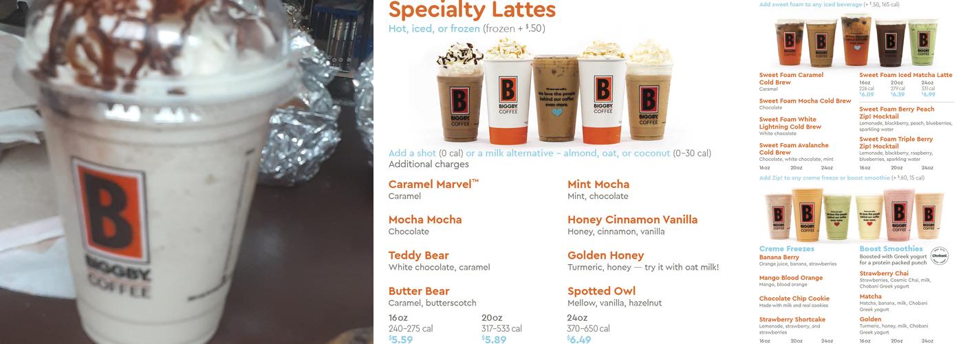 BIGGBY COFFEE Menu