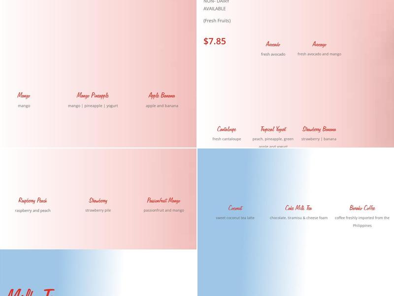 Bubble Tea Brewers Menu