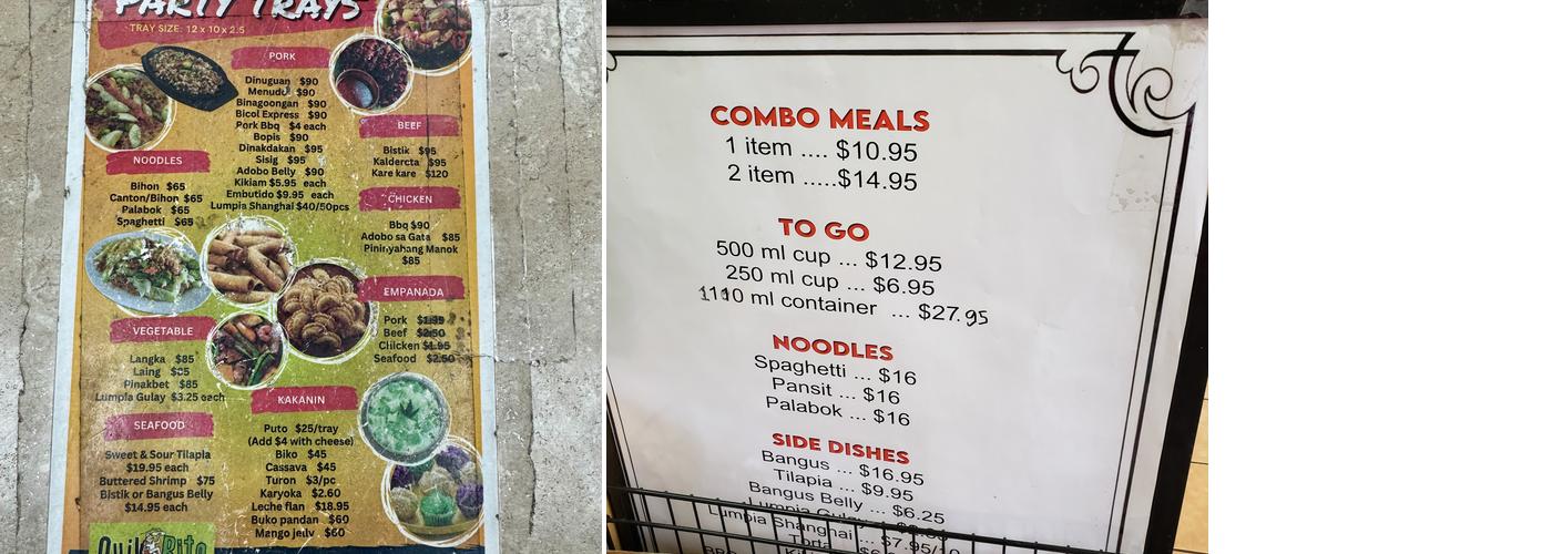 Quik Bite Menu