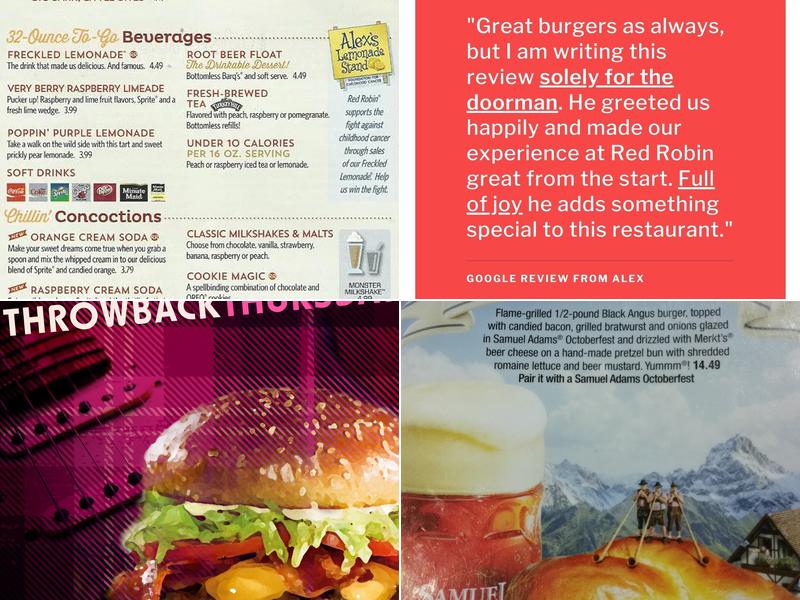 Red Robin Gourmet Burgers and Brews Menu