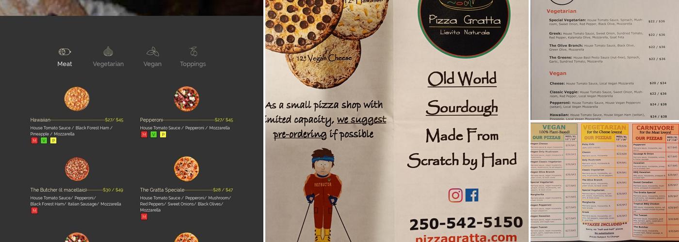 Pizza Gratta Menu