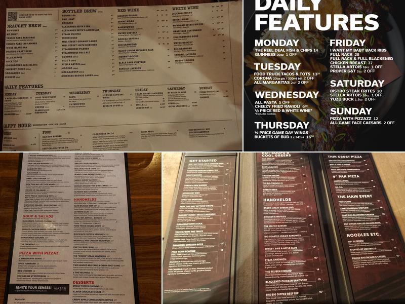 Match Eatery & Public House Menu