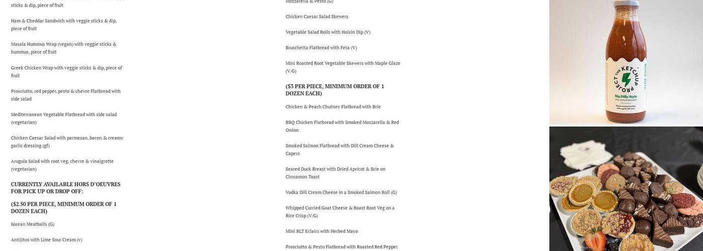 Little Mushroom Catering Menu