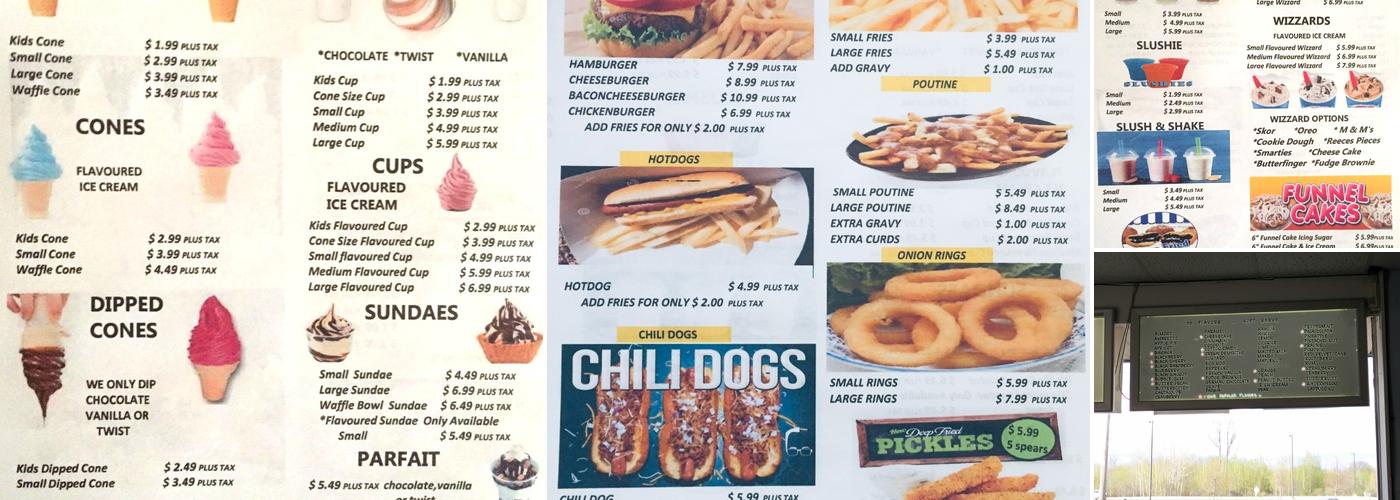 Cool Cones Menu