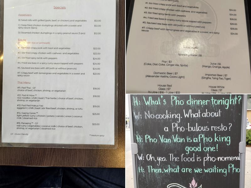 Pho Van Van Menu