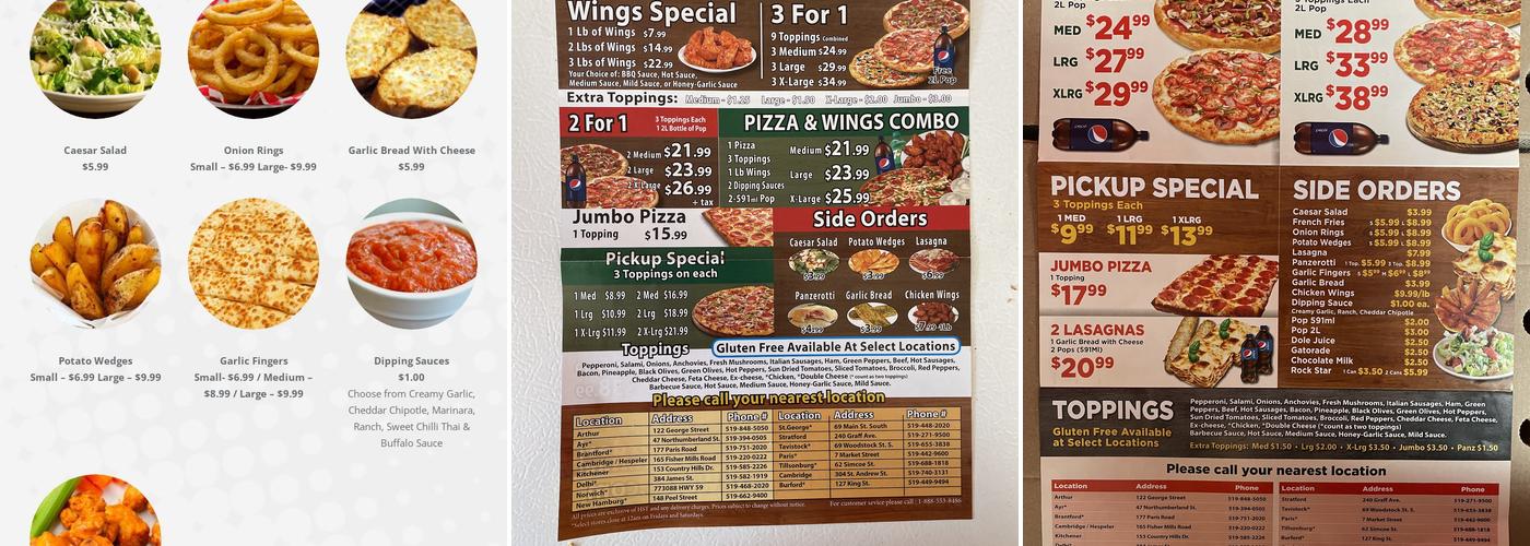 Tito’s Pizza tillsonburg Menu