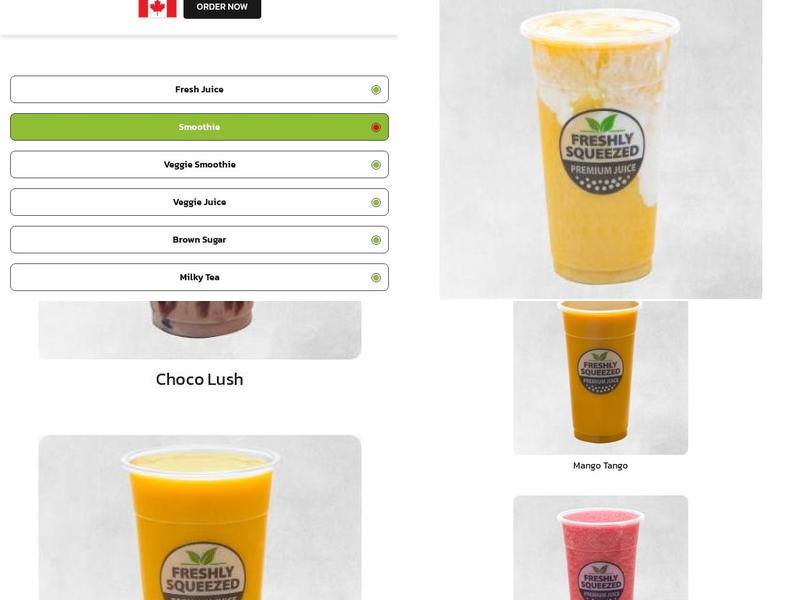 Freshly Squeezed Menu