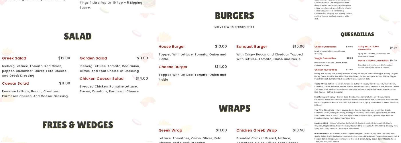 Wings Time Menu