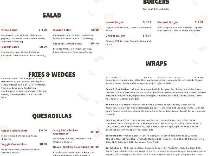 Wings Time Menu