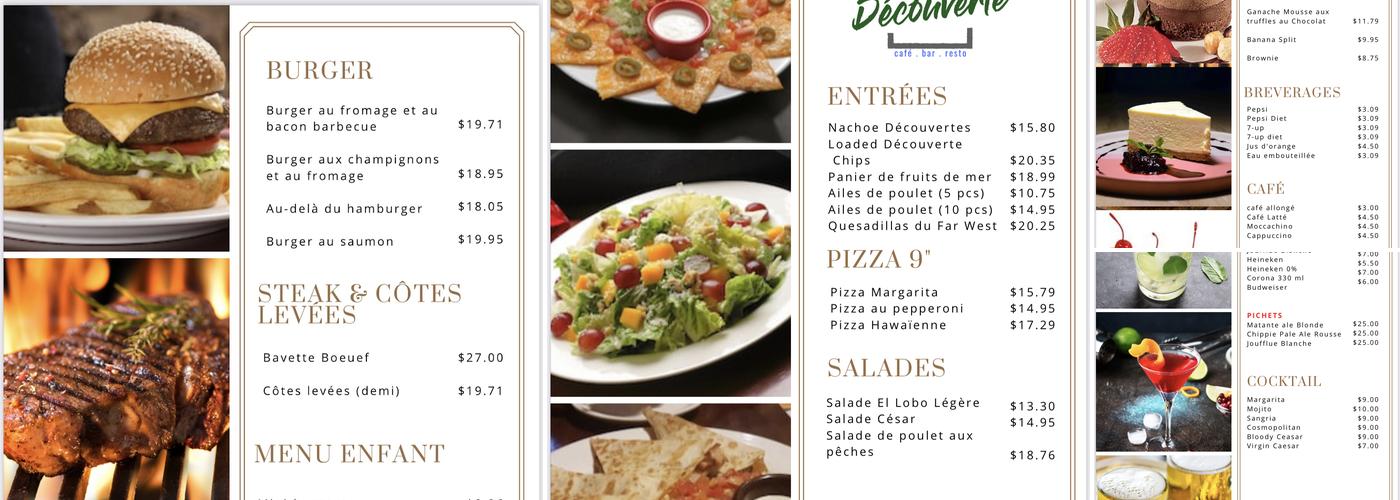 Bistro Découverte Menu