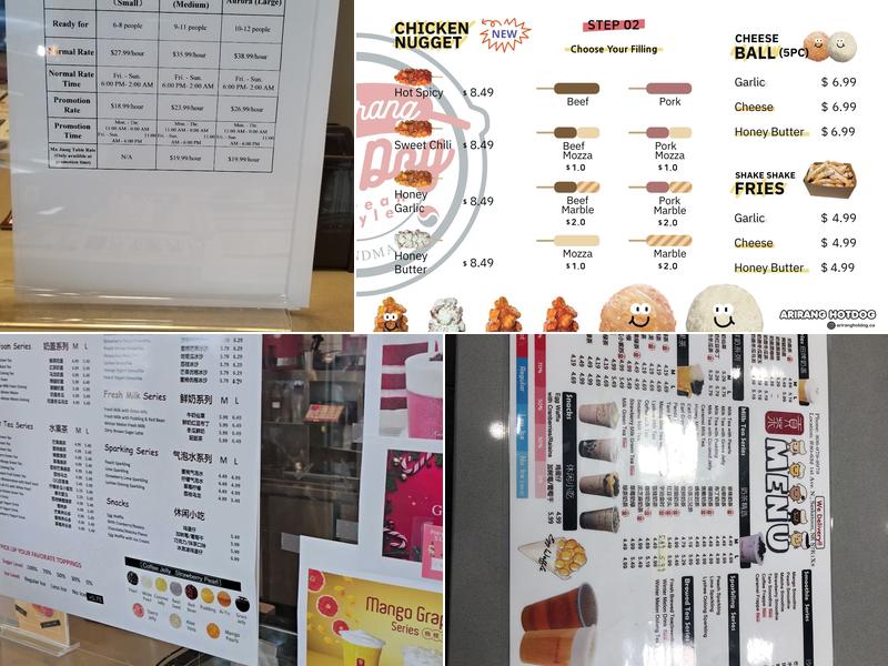 Gong Cha and Karaoke Menu