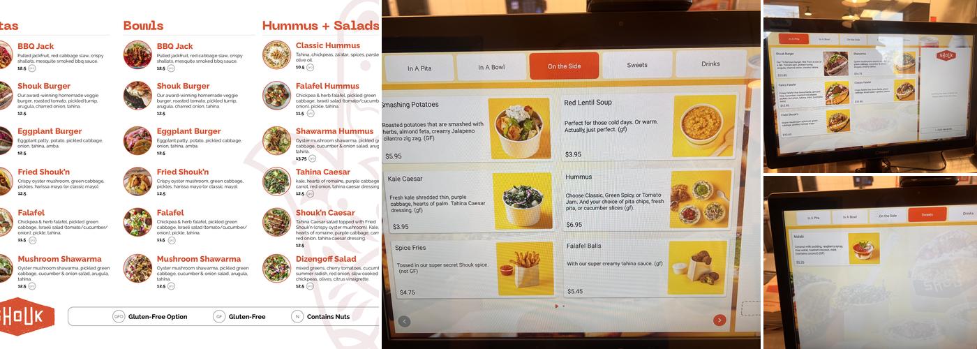Shouk Menu