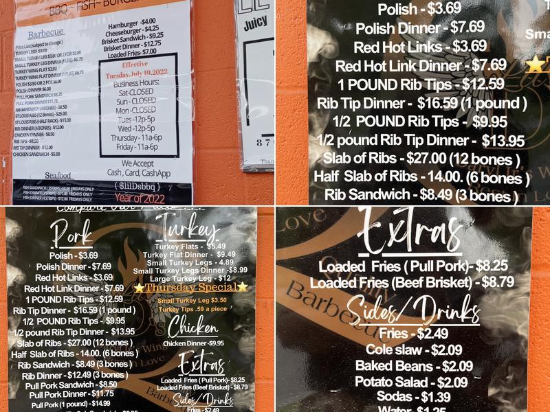 LIL D'S BBQ Menu