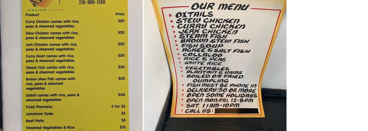 Unruly Jamaican Cuisine Menu